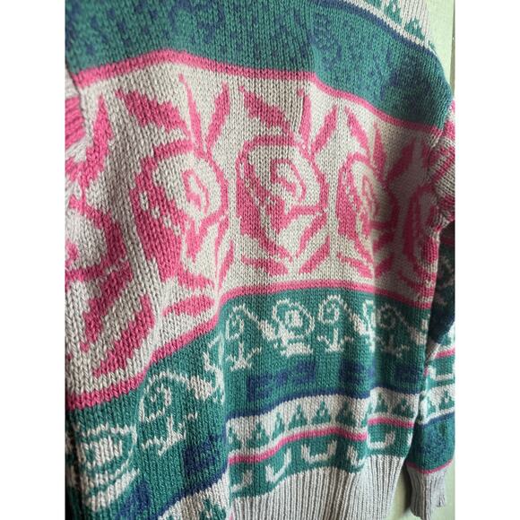Vintage 80s Woolrich Wool Cottagecore Floral Sweater, Large - Picture 5 of 6